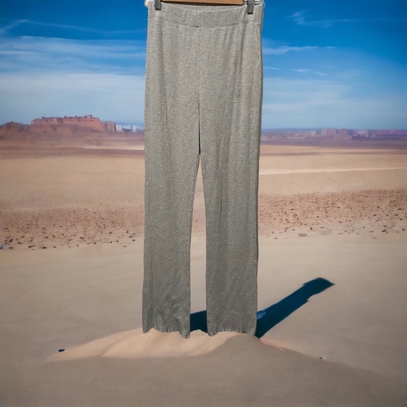 Reformation Pants - Reformation The Stone Pant Ribbed High Rise Crop Straight Leg Pull On oatmeal